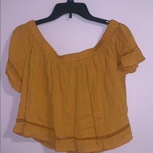 Mustard crop top shirt